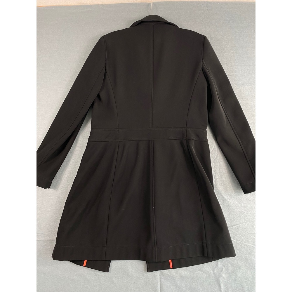 Armani Exchange Moto Trench Coat M Black Asymmetrical Zip Biker Jacket Modern - Picture 10 of 11